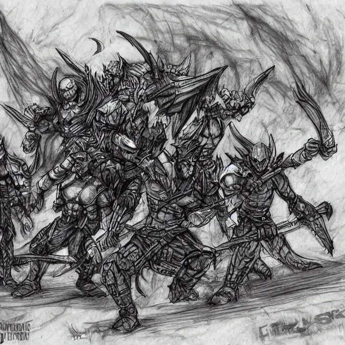 Prompt: Fury on 36 Hlaalu. Drawings artstation inktober concept art