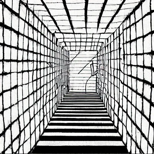 Image similar to “A creepy bright white hallway by Junji Ito”