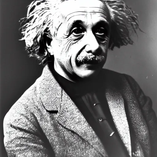 Image similar to photo of einstein wearing two gold chains and making gang signs with his hands