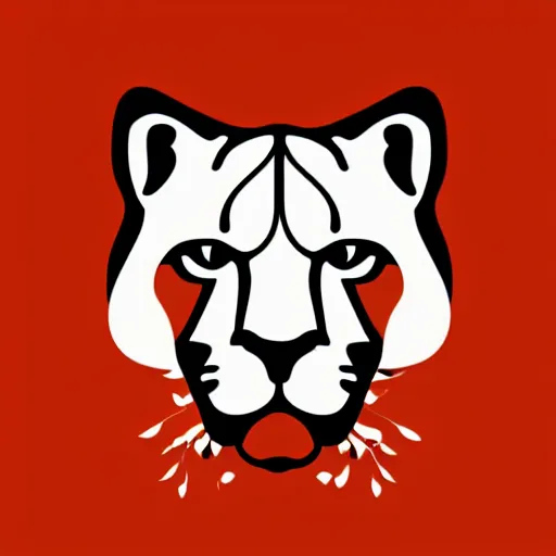 Image similar to photoshop vector lines design logo concept of a cougar