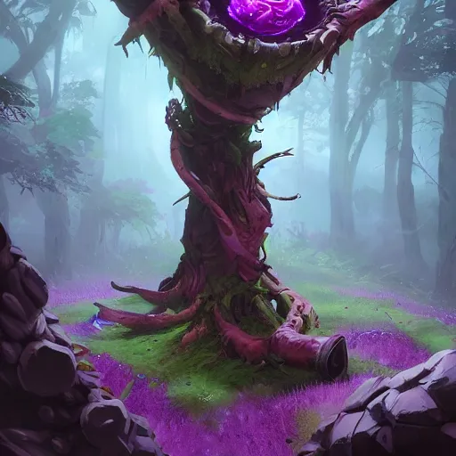 Prompt: arcane style forest tree root trap, root trap, bright art masterpiece artstation. 8k, sharp high quality artwork in style of Jose Daniel Cabrera Pena and Greg Rutkowski, concept art by Tooth Wu, blizzard warcraft artwork, hearthstone card game artwork, violet flower, violet flower, violet flower, portal