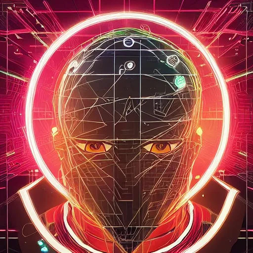 Prompt: medium shot of a mysterious letter digital illustration android netrunner by dan mumford