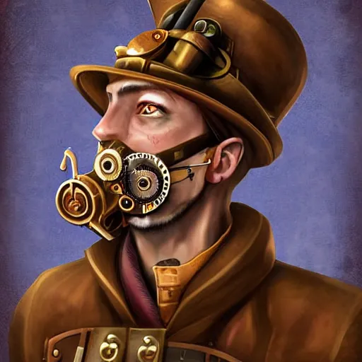 Image similar to an steampunk artificer portrait, digital art