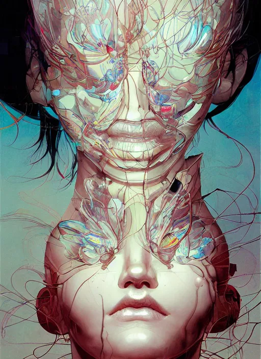 Image similar to prompt : figurative unique features fascinating subconscious, portrait soft light painted by james jean and katsuhiro otomo and erik jones, inspired by akira anime, smooth face feature, intricate oil painting, high detail illustration, sharp high detail, manga and anime 1 9 9 9