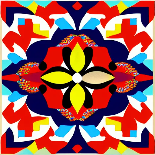 Prompt: flower ndebele pattern