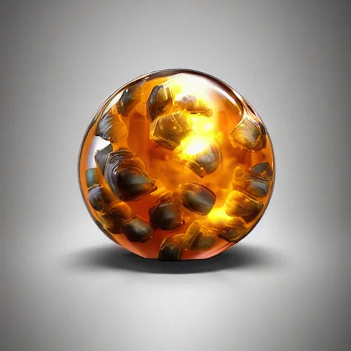 Image similar to a realistic crystal dragon ball, concept art, trending on artstation 3 d.