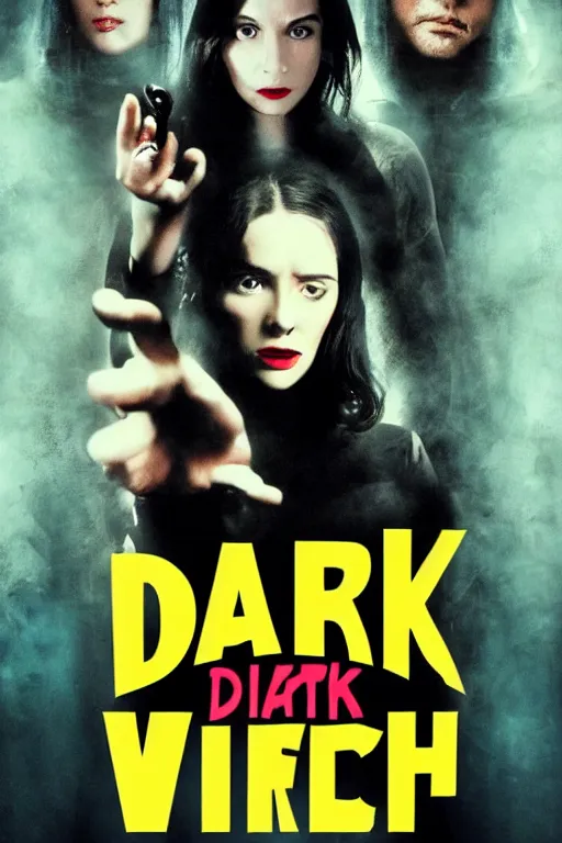 Image similar to movie poster for dark witch, in the style of pulp fiction