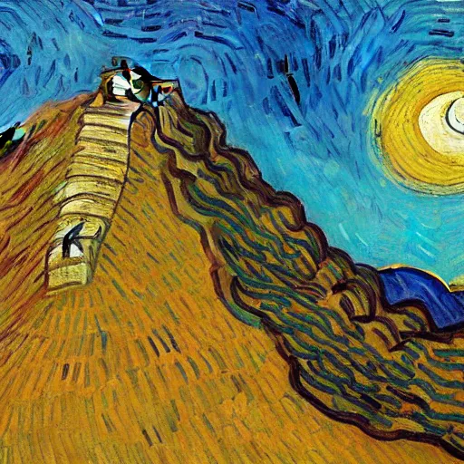 Image similar to The Great Wall, by Vincent Van Gogh