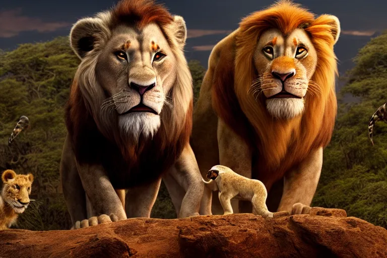 Image similar to Nicolas cage in lion king high resolution still