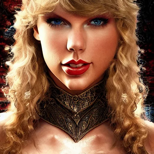 Prompt: the body portrait of taylor swift in a knight armor, epic fantasy art, mystical, mystic atmosphere, mythology, photo realistic, high detail, ultra realistic, hyper realistic, high definiton, 4 k uhd,