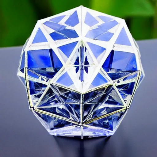 Image similar to the most beautiful sapphire crystal dodecahedron in the world