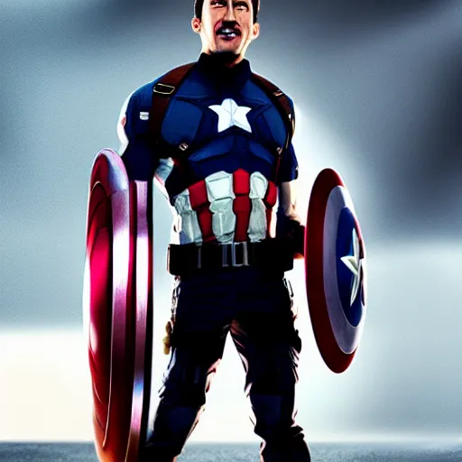 Prompt: Markiplier as Captain America, photorealistic, shot on iphone, cinematic lighting