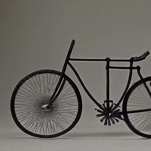 Image similar to a cute beautiful alien shaped bicycle by H.R. Giger