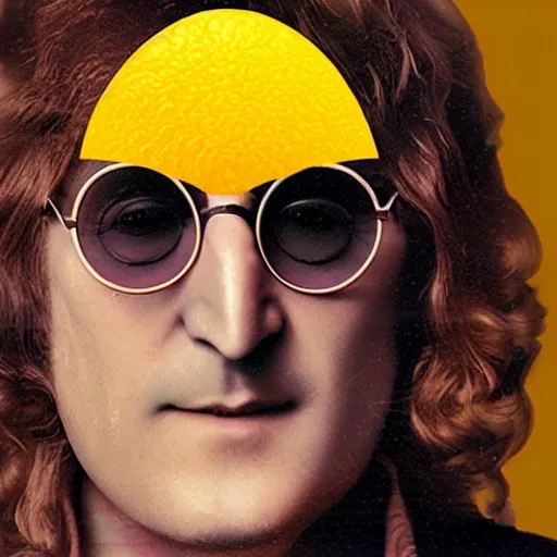 Image similar to john lennon inside a lemon