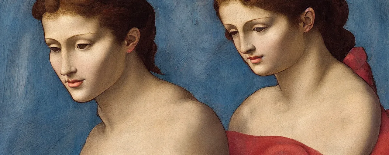 Image similar to painting by michelangelo, young woman, detailed, stunning