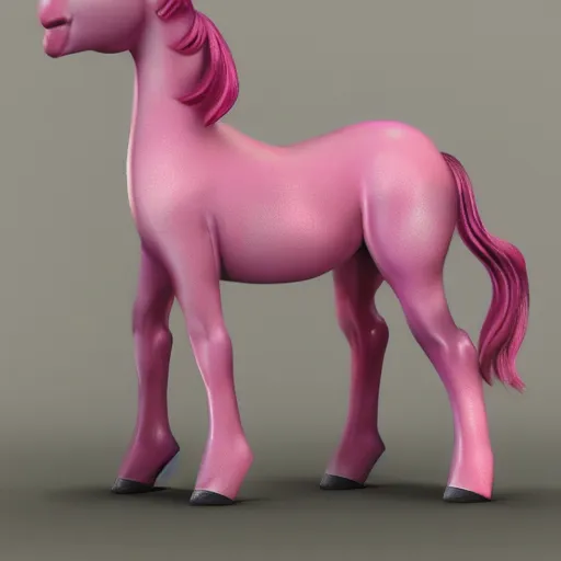 Prompt: pink pony full body, full detail hiperealistic