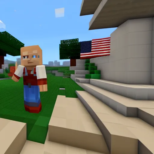 Prompt: united states president barack obama on hypixel minecraft server, screenshot, 2 0 1 5