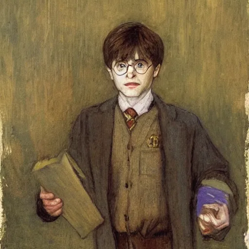 Image similar to harry potter, by jules bastien - lepage