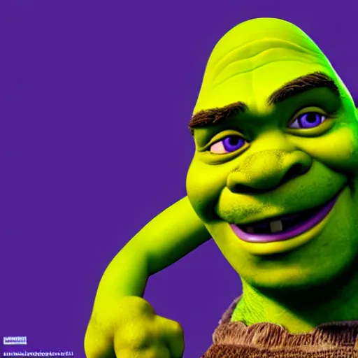 Prompt: shrek as waluigi, highly detailed, extremely high quality, hd, 4 k, 8 k, professional photographer, 4 0 mp, lifelike, top - rated, award winning, realistic, detailed lighting, detailed shadows, sharp, no blur, edited, corrected, trending