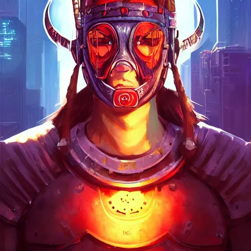 Image similar to cyberpunk viking helmet mask warrior goddess robot ninja fantasy, art gta 5 cover, official fanart behance hd artstation by jesper ejsing, by rhads, makoto shinkai and lois van baarle, ilya kuvshinov, ossdraws