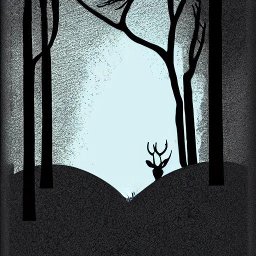 Image similar to negative space deer silhouette of a forest