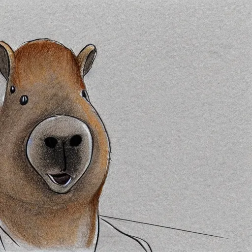 Prompt: court sketch of a capybara defending a parking ticket in a court room