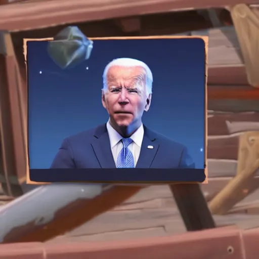 Prompt: Joe Biden in Fortnite very detailed, shot 8K quality super realistic