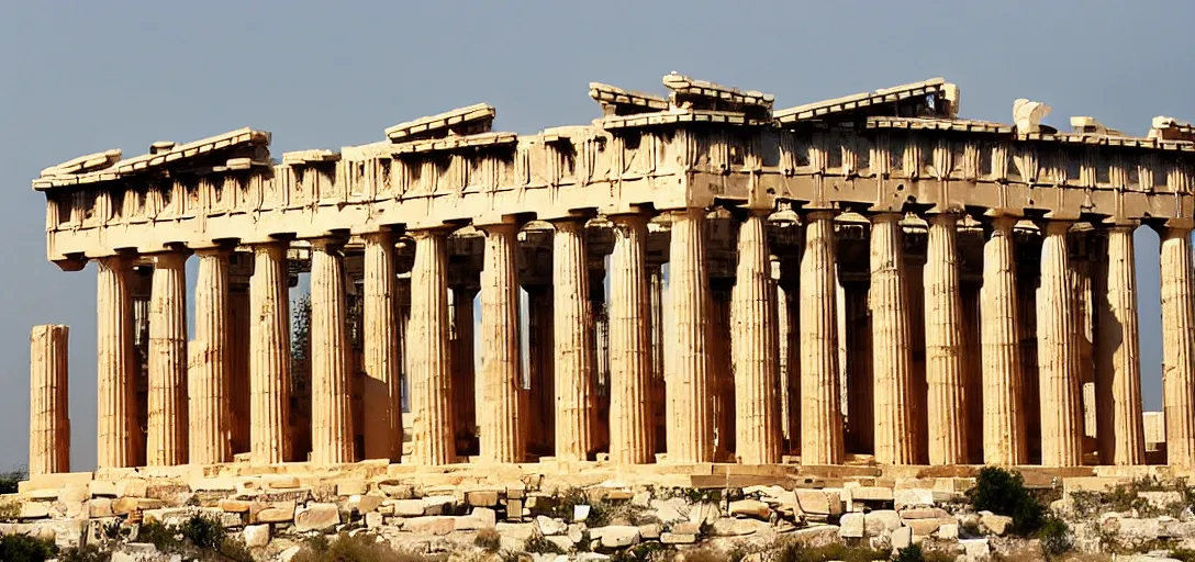 Image similar to parthenon as a tiny house