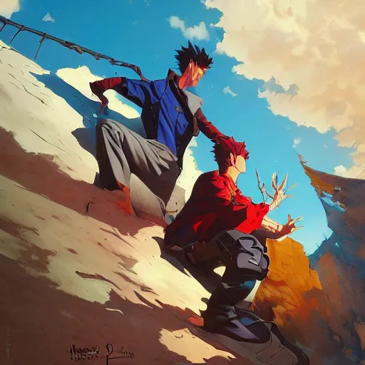 Image similar to hero world trigun, behance hd by jesper ejsing, by rhads, makoto shinkai and lois van baarle, ilya kuvshinov, rossdraws global illumination