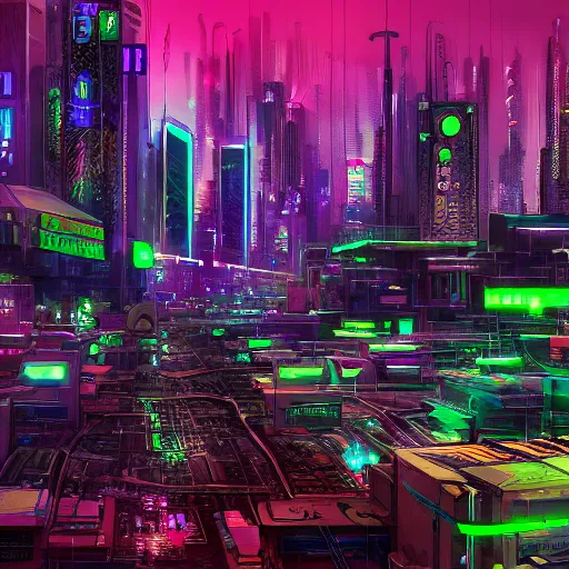 Image similar to jurgen schmidhuber cyberpunk art by vincent lefevre, behance contest winner, altermodern, cityscape, synthwave, matte painting