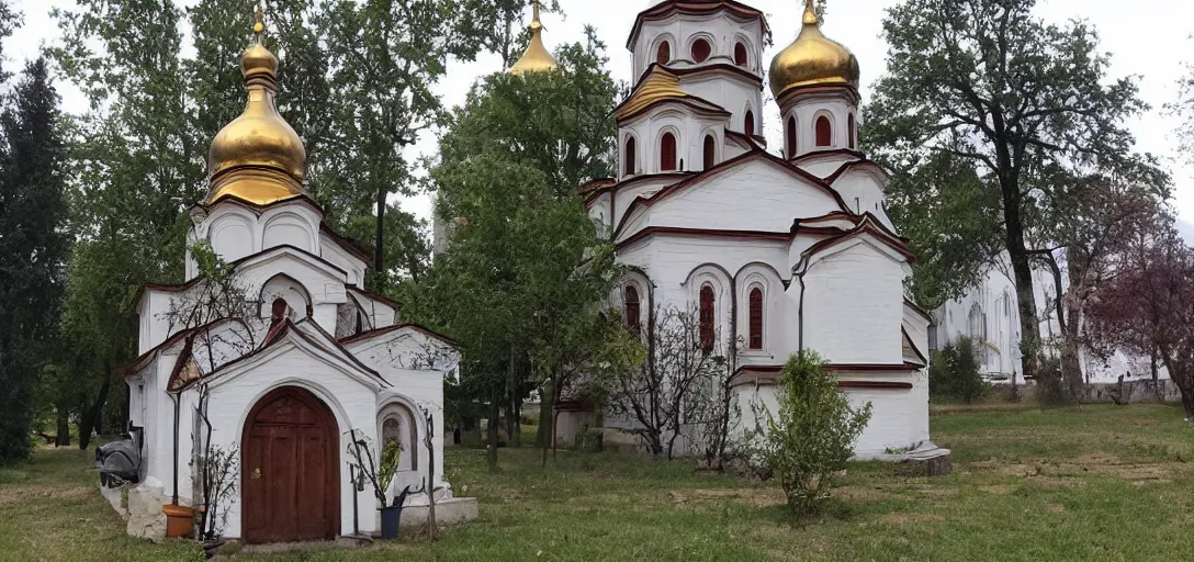 Image similar to tiny home that looks like st volodymyr's cathedral.