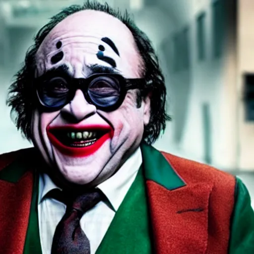 Image similar to A still of Danny Devito in Joker (2019)