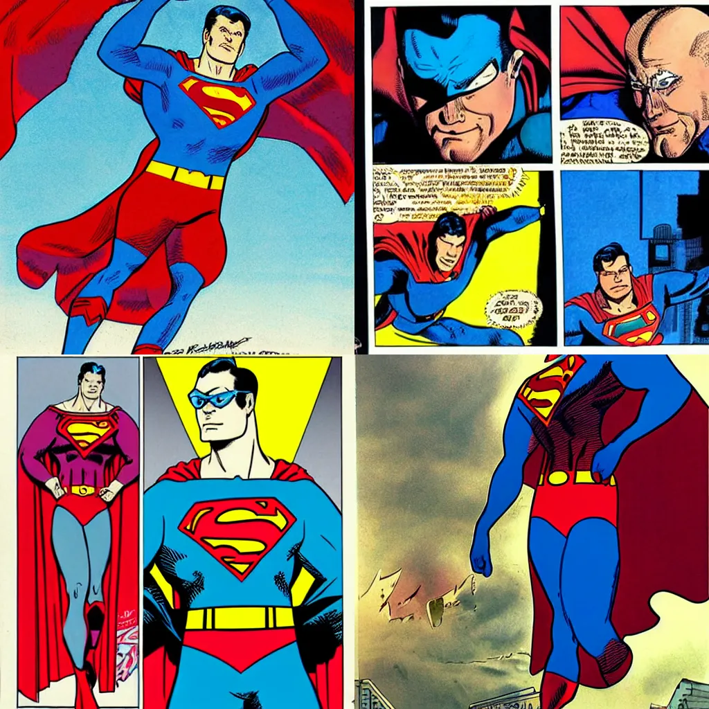 Prompt: Urho Kekkonen as superman by Moebius