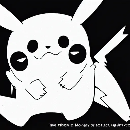 Image similar to pikachu wasted from too much alcohol, black and white, staring off into the distance, soulless