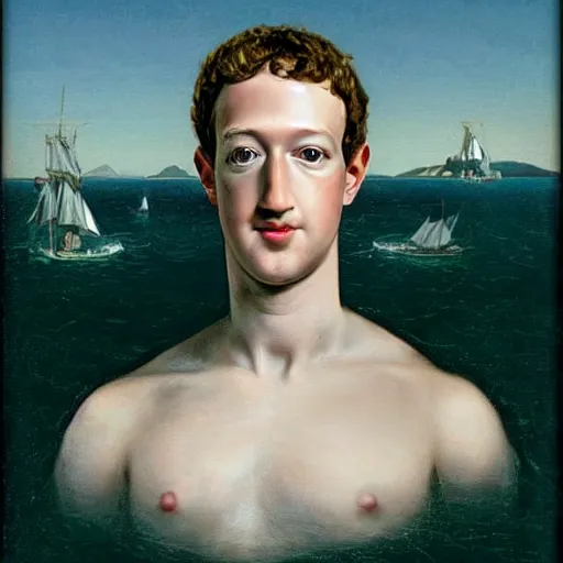 Prompt: mark Zuckerberg as the birth of venus