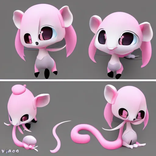 Image similar to cute fumo plush of a rat girl, chibi, artstation design contest winner, silhouette, vray