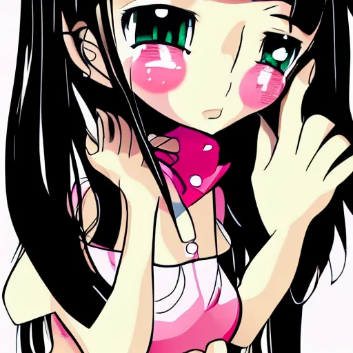 anime child with black hair