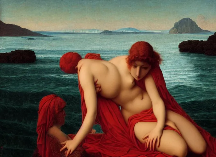 Prompt: an image of hell by john william godward, eclipse, sea of blood desert