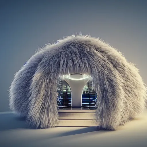 Prompt: detailed architectural render of a futuristic home furry fuzzy muppets happy shape hairy surreal atmosphere inspired by postmodernism lush fun hyperreal hyperdetailed 3 d samaritual 8 k real engine