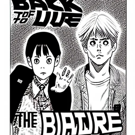 Prompt: back to the future manga by junji ito