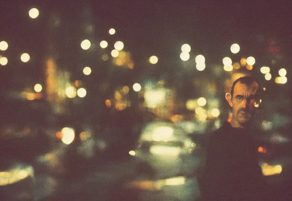 Image similar to lomo photo of stannis baratheon, cinestill, bokeh, out of focus, day, dramatic lighting