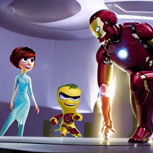 Prompt: iron man dying in movie inside out