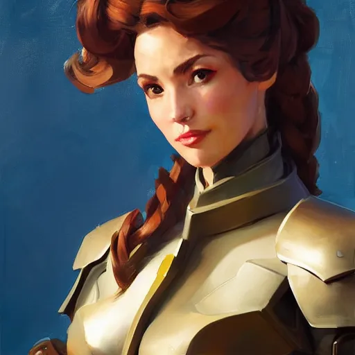 Image similar to greg manchess portrait painting of partially armored sallya from fire emblem as overwatch character, medium shot, asymmetrical, profile picture, organic painting, sunny day, matte painting, bold shapes, hard edges, street art, trending on artstation, by huang guangjian and gil elvgren and sachin teng