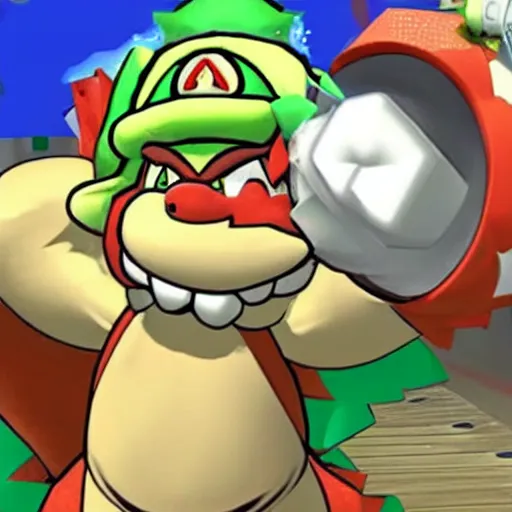 Image similar to bowser doing cocaine