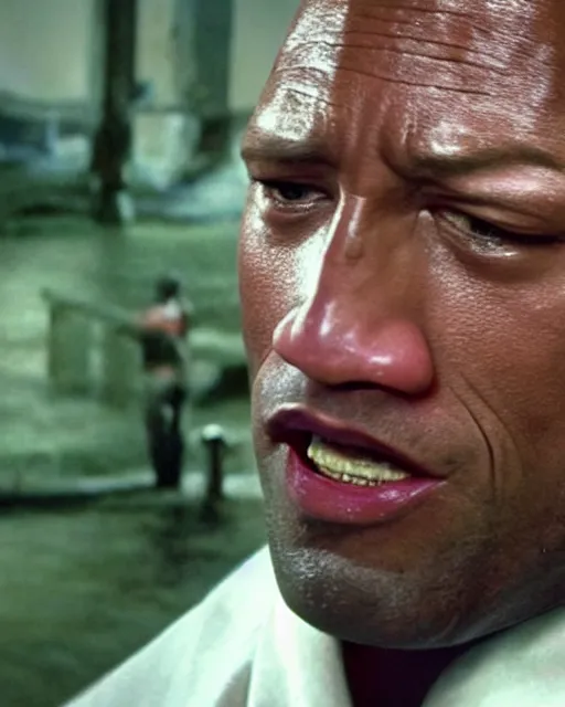 Image similar to film still close - up shot of dwayne johnson as john coffey from the movie the green mile. photographic, photography