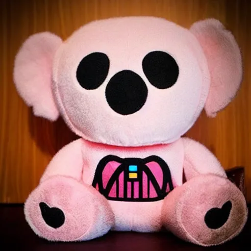 Prompt: a beautiful photo of a pink plushy darth vader teddy bear, trending on instagram