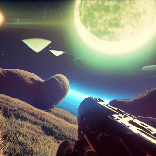 Image similar to no man's sky videogame beautiful screenshot