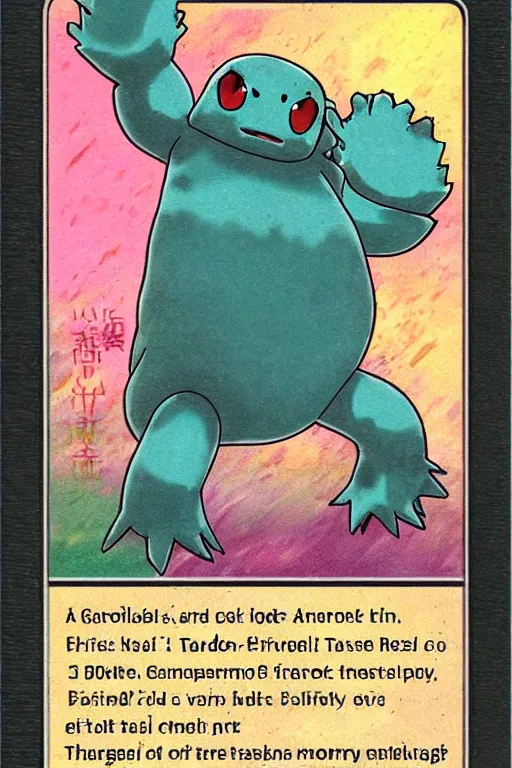 Prompt: pokemon card of a tardigrade, anime illustration, trading card game