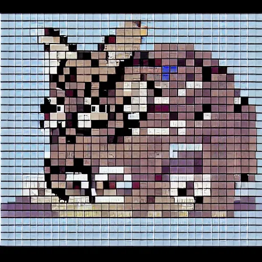 Image similar to possum, pixelart