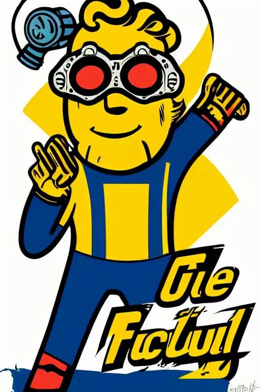 Image similar to fallout 7 6 retro futurist illustration art by butcher billy, sticker, colorful, illustration, highly detailed, simple, smooth and clean vector curves, no jagged lines, vector art, smooth andy warhol style